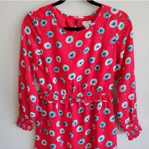J.Crew Red Dandelion Floral Dress - Picture 3 of 15